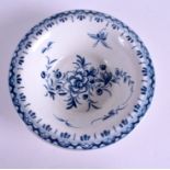 AN 18TH CENTURY WORCESTER PATTY TART PAN painted with the peony pattern (note it is rare to find a