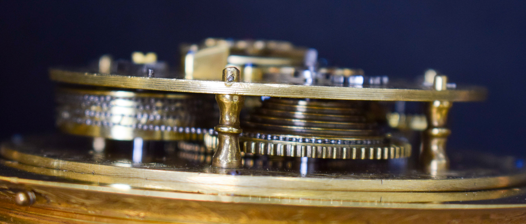 A RARE ANTIQUE GERMAN AUGSBURG GILT METAL STRIKING HORIZONTAL TABLE CLOCK by Schuster, the case dec - Image 14 of 18