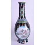 A RARE EARLY 20TH CENTURY CHINESE CLOISONNE AND CANTON ENAMEL VASE Qing/Republic. 28 cm high.