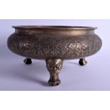 A LARGE 19TH CENTURY CHINESE BRONZE CENSER bearing Xuande marks to base, decorated with figures in