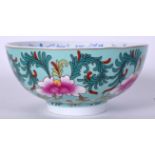 A GARNER STYLE RUSSIAN PORCELAIN BOWL, decorated with bold foliage 17.5 cm wide.