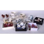 A MINIATURE COALPORT PORCELAIN TEA SET, together with a Vienna set and other assorted china. (qty)