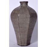 A 19TH CENTURY CHINESE GE TYPE STONEWARE VASE, of octagonal form. 25 cm high.