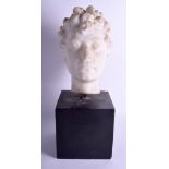 A LARGE 19TH CENTURY CARVED EUROPEAN WHITE MARBLE BUST OF A FEMALE Roman style. Marble 32 cm x 28 c