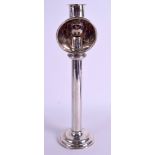 AN ANTIQUE BARRETT & SONS SILVER PLATED STUDENTS LAMP. 38 cm high.