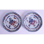 A PAIR OF 18TH CENTURY CHINESE EXPORT PLATES Qianlong. 23 cm wide.
