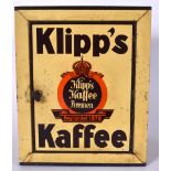 A VINTAGE GERMAN KLIPP'S KAFFEE ADVERTISING METAL LOCKER OR CUPBOARD, “Klipp's Kaffee Bremen, gegun