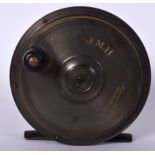 A VINTAGE ANDERSON & SONS EDIBURGY FISHING REEL, bearing makers mark. 12 cm x 11.5 cm.