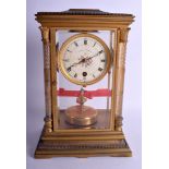 A GOOD EARLY 20TH CENTURY FRENCH EMPIRE STYLE REGULATOR CLOCK with cream painted foliate dial. 31 c