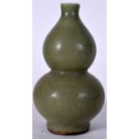 A CHINESE CELADON DOUBLE GOURD POTTERY VASE, Ming style. 25 cm high.