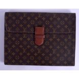 A LOUIS VUITTON LEATHER ATTACHÉ CASE. 37 cm x 29 cm.