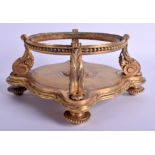 A FINE MID 19TH CENTURY FRENCH ORMOLU ACANTHUS VASE STAND Attributed to Barbedienne. 18 cm x 18 cm.
