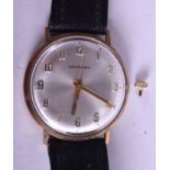 A VINTAGE 9CT GOLD GARRARD WRISTWATCH. 3.25 cm diameter.