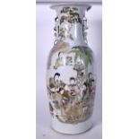 A LARGE EARLY 20TH CENTURY CHINESE FAMILLE ROSE PORCELAIN VASE, painted with figures in a garden. 6