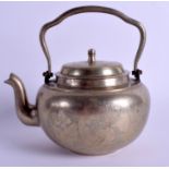 AN EARLY 20TH CENTURY CHINESE PAKTONG BRONZE TEAPOT AND COVER Late Qing. 17 cm wide.