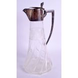 AN ART NOUVEAU SILVER AND GLASS CLARET JUG. Birmingham 1913. 27 cm high.