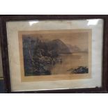 AN ANTIQUE IRISH PRINT OF KILLARNEY, depicting cattle in a landscape.32 cm x 50 cm.