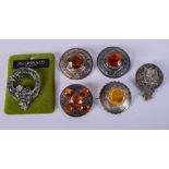 SIX VINTAGE SCOTTISH BROOCHES. Largest 5 cm wide. (6)