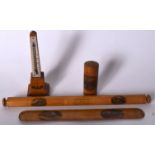 A SCOTTISH SOUVENIR WARE ROLLING PIN, together with three other objects. (4)