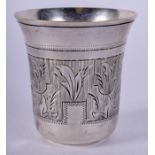 AN ANTIQUE RUSSIAN SILVER VODKA TOT BEAKER. 5.25 cm high.