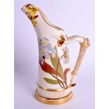 AN ANTIQUE ROYAL WORCESTER ELEPHANT TUSK JUG C1890 Shape 1116. 18 cm high.