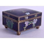 A 19TH CENTURY CHINESE CLOISONNE ENAMEL CASKET Qing. 10 cm x 8 cm.