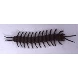 A JAPANESE ARTICULATED CENTIPEDE, signed. 13.5 cm long.