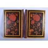 AN ANTIQUE PERSIAN LACQUERED BOOK COVER. 18 cm x 28 cm.