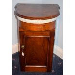 A SHIPS SINK / COMMODE CUPBOARD, formed with a veined porcelain liner. 77 cm x 53 cm.