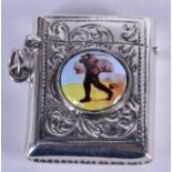 A SILVER VESTA CASE. 3 cm x 4 cm.