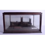 A LARGE ANTIQUE SCRATCH BUILD FRETWORK WOOD MODEL OF LINCOLN CATHEDRAL by George William Stiles, wi