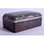 A RARE 19TH CENTURY JAPANESE CLOISONNE ENAMEL SILVER AND IRON BOX in the manner of Namikawa Yasuyuk