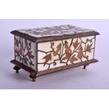 A RARE 19TH CENTURY FRENCH ART NOUVEAU IVORY WOOD STAMP BOX by Ferdinand Duvinage, Maison Alphonse