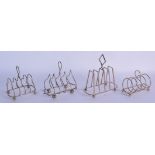 FOUR ENGLISH VINTAGE SILVER TOAST RACKS. 10.5 oz. (4)