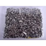 ASSORTED WHITE METAL BEADS. (qty)