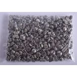 ASSORTED WHITE METAL BEADS. (qty)