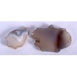 TWO AGATE FRAGMENTS. (2)