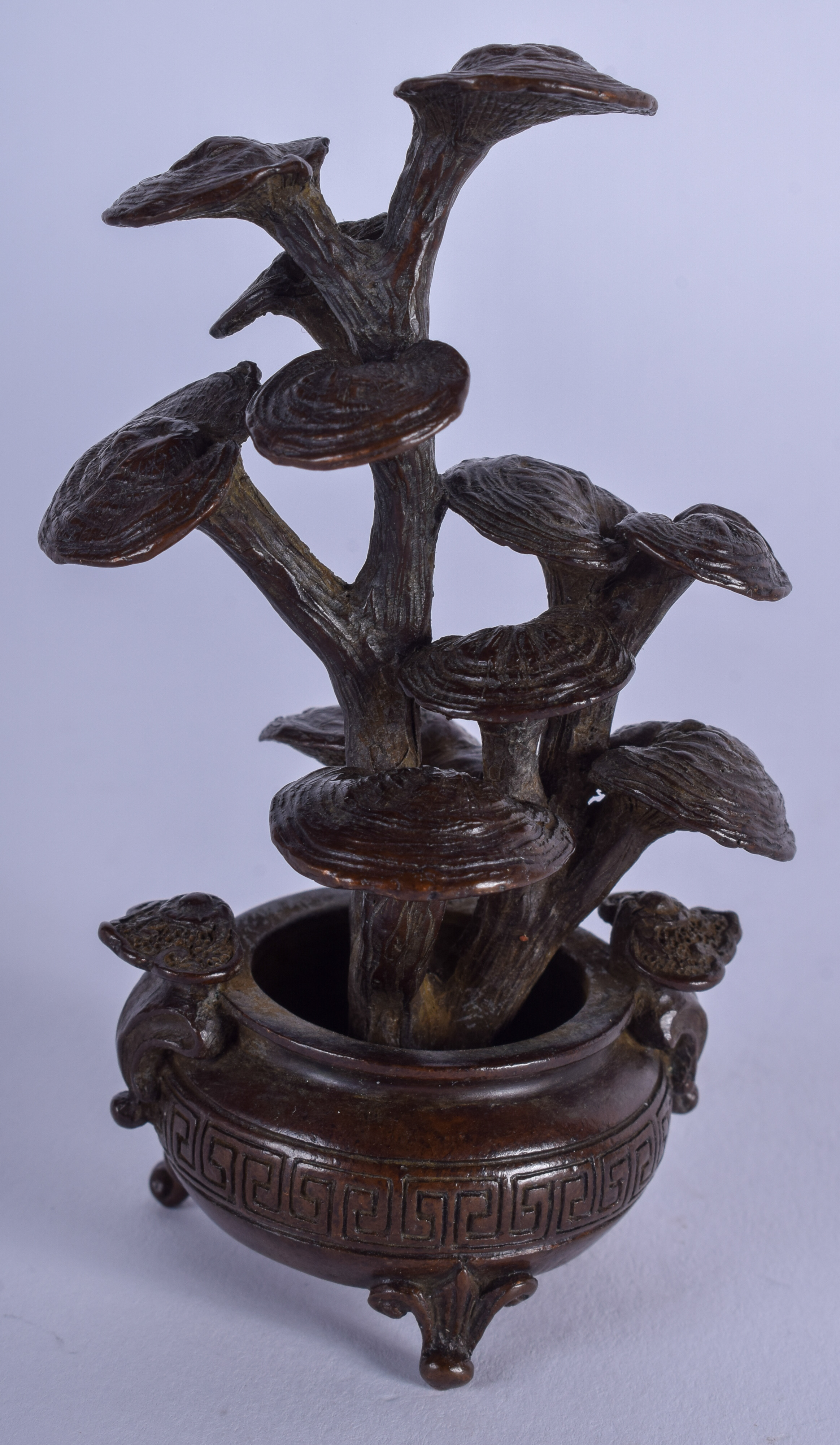 A JAPANESE BONZAI PLANTER BRONZE OKIMONO. 11 cm high.