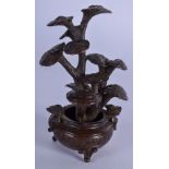 A JAPANESE BONZAI PLANTER BRONZE OKIMONO. 11 cm high.