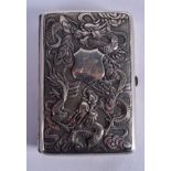 A LARGE CHINESE EXPORT SILVER CIGARETTE CASE by Kwan Wo. 179 grams. 12.5 cm x 8.5 cm.