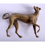 A CONITINENTAL BRONZE GREYHOUND. 7 cm x 5 cm.