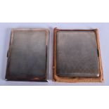 TWO ART DECO SILVER CIGARETTE CASES. 10.5 oz. (2)