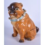 A VICTORIAN CONTA & BOEHME PORCELAIN PUG DOG BOX, mark to base. 17 cm high.