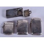 FOUR ANTIQUE SILVER VESTA CASES. (4)