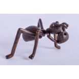A JAPANESE BRONZE OKIMONO modelled as an ant. 6 cm wide.
