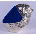 A SILVER PIN CUSHION. 5 cm wide.