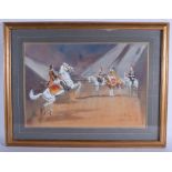 BRITISH SCHOOL FRAMED WATERCOLOUR, signed & dated 1969, Horse Guards. 35 cm x 52 cm.