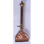 A VICTORIAN BRASS & COPPER HORSE HAIR SINGEING TOOL, “T E Bladon”. 36 cm.