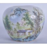 A CHINESE REPUBLICAN PERIOD FAMILLE ROSE BRUSH WASHER painted with flowers. 11 cm wide.