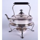 AN ART NOUVEAU SILVER PLATED TEAPOT AND COVER. 28 cm x 22 cm.